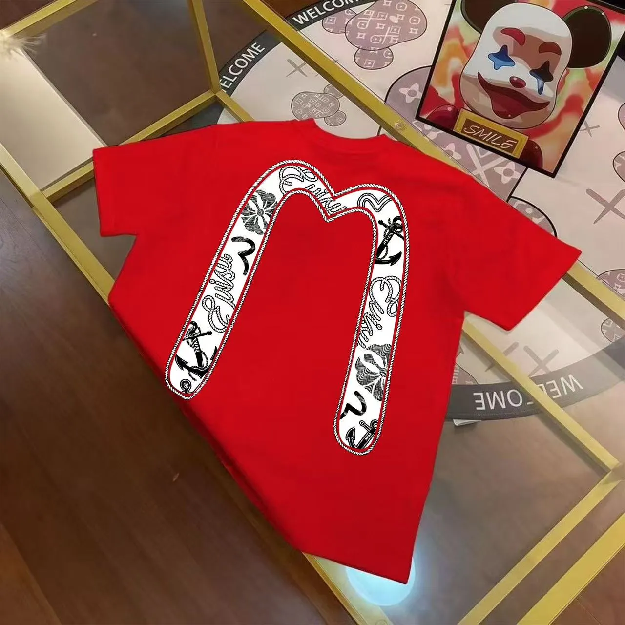 EVISU 2025 M T Sizes S-XXL 5 Black White Size S M L XL XXL S 44 108 68 100-120 M 46 114 70 120-140 L 48 116 72 140-160 XL 50 120 74 160-180 XXL 52 124 76 180